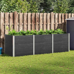 Berkfield Modern Garden Raised Bed 300X100X91 Cm Wpc Grey - thumbnail 2