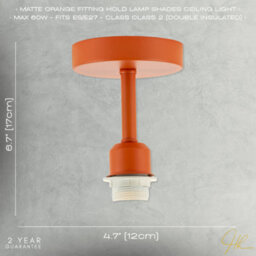 Happy Homewares Traditional Matte Orange Ceiling Light Fitting To Hold Lamp Shades - thumbnail 6