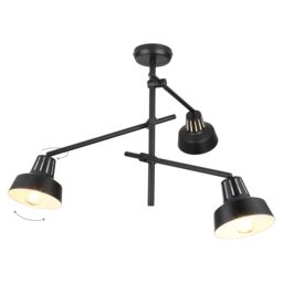 GoodHome Yarra Modern Matt Metal Black 3 Lamp Led Ceiling Light - thumbnail 7