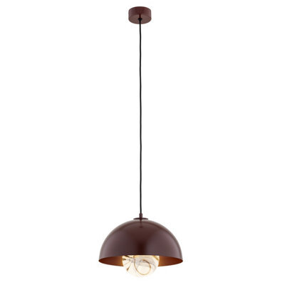 Luminosa Lighting Luminosa Piava Dome Pendant Ceiling Light White-Brown (Marble Colour), Chocolate Brown - image 1