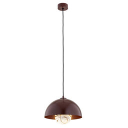Luminosa Lighting Luminosa Piava Dome Pendant Ceiling Light White-Brown (Marble Colour), Chocolate Brown