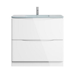 Plum&clay Eden Gloss White Floorstanding Vanity Unit With White Glass Basin (W)900mm - thumbnail 5