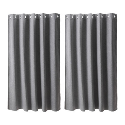 Living And Home Light Gray 2-Piece Blackout Double-Sided Linen/linen Faux Linen Curtains, 117Cm X 183Cm - image 1