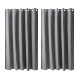 Living And Home Light Gray 2-Piece Blackout Double-Sided Linen/linen Faux Linen Curtains, 117Cm X 183Cm - thumbnail 1