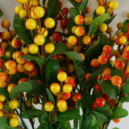 Leaf 70Cm Artificial Orange Berry Spray - thumbnail 3
