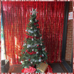 Neel Blue Christmas Tinsel Foil Fringe Curtain Backdrop Background, 1 X 2.5M, Red - thumbnail 6