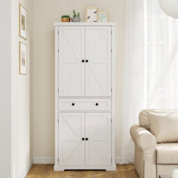 Costway Kitchen Pantry Cabinet 184 Cm Tall Freestanding Cupboard-White - thumbnail 3