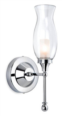 Luminosa Lighting Luminosa Aston 1 Light Bathroom Indoor Wall Light Chrome, Clear Glass Ip44, G9