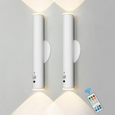 Harper Living 2 Packs Battery Operated Wall Lights With Motion Sensor, Rechargeable Wall Lamp Indoor,  Led Wall Sconce, White - image 1