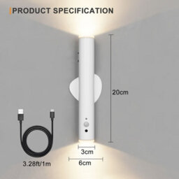 Harper Living 2 Packs Battery Operated Wall Lights With Motion Sensor, Rechargeable Wall Lamp Indoor,  Led Wall Sconce, White - thumbnail 9