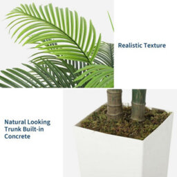 Artificial Palm Tree With White Planter Large Faux Exotic Decor 150Cm - thumbnail 4