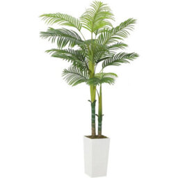 Artificial Palm Tree With White Planter Large Faux Exotic Decor 150Cm - thumbnail 1