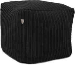 rucomfy Beanbags Rucomfy Indoor Jumbo Cord Bean Bag Footstool - Black Cube Pouffe - thumbnail 2