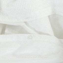 MHG Living Chunky Waffle Duvet Cover Set - Polycotton Blend, Button Fastening - (Single, White) - thumbnail 4
