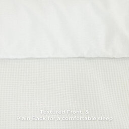 MHG Living Chunky Waffle Duvet Cover Set - Polycotton Blend, Button Fastening - (Single, White) - thumbnail 6