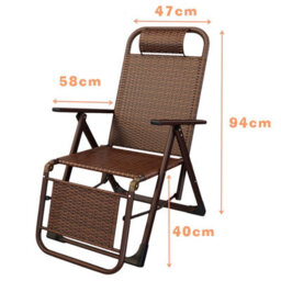 Birchtree 2 X Folding Rattan Sun Recliner Weatherproof Garden Patio Wicker Chair - thumbnail 9