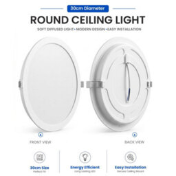 Led Recessed Ceiling Lights 24W 5 Pack Cool White 6400K Adjustable Flush Mount Panel Lamp Ultra Slim Spotlight For Bathroom - thumbnail 2