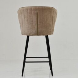 Lakeland Furniture Colby Fawn Brown Fabric Black Fixed Base Bar Stool - thumbnail 6