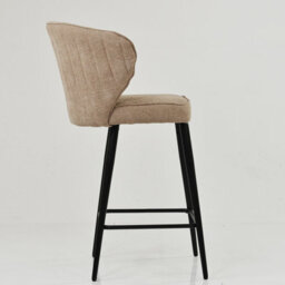 Lakeland Furniture Colby Fawn Brown Fabric Black Fixed Base Bar Stool - thumbnail 5