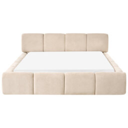 Beliani Bed Fabric Orville 160 X 200 Cm (Eu King Size) Taupe - thumbnail 5