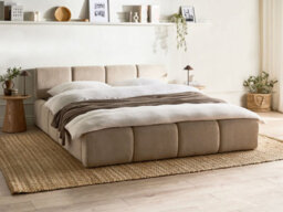 Beliani Bed Fabric Orville 160 X 200 Cm (Eu King Size) Taupe - thumbnail 2