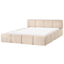 Beliani Bed Fabric Orville 160 X 200 Cm (Eu King Size) Taupe - thumbnail 1