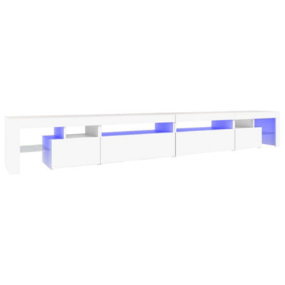 Berkfield Modern Tv Cabinet With Led Lights White 290X36.5X40 Cm - image 1