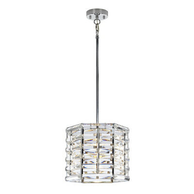 Stylish 1 Bulb Ceiling Pendant Light Fitting In Highly Polished Nickel For Modern Interiors - image 1