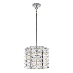 Stylish 1 Bulb Ceiling Pendant Light Fitting In Highly Polished Nickel For Modern Interiors - thumbnail 1