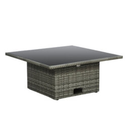 St. Tropez - 6 Seater Garden Corner Sofa In Grey Rattan With Rising Table & Glass Top - thumbnail 4