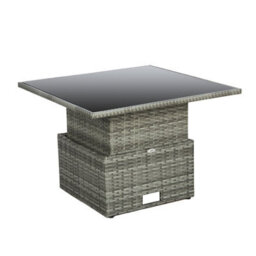 St. Tropez - 6 Seater Garden Corner Sofa In Grey Rattan With Rising Table & Glass Top - thumbnail 5
