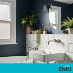 Enki Horizon Contemporary Bathroom Cloakroom Living Glass Polished Edge Round Frameless Wall Mounted Decorative Mirror (W) 400mm - thumbnail 6