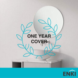 Enki Horizon Contemporary Bathroom Cloakroom Living Glass Polished Edge Round Frameless Wall Mounted Decorative Mirror (W) 400mm - thumbnail 4