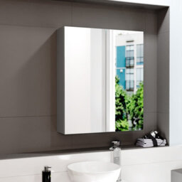 Nes Home Anthracite 600mm Bathroom Mirror Cabinet With Shelf Storage