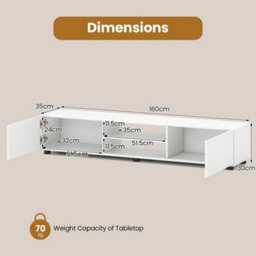 "Large Television Cabinet Industrial Media Unit With Open Shelves 70""" - thumbnail 2