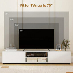 "Large Television Cabinet Industrial Media Unit With Open Shelves 70""" - thumbnail 5