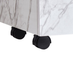 Wyld And Coco Novabath White Marble-Effect Mobile Bathroom Cabinet On Wheels, 2 Drawers, W80 X D30 X H38Cm - thumbnail 9