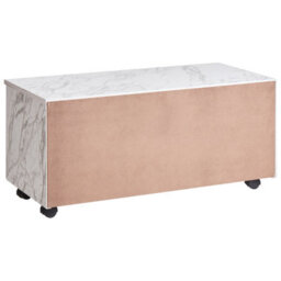 Wyld And Coco Novabath White Marble-Effect Mobile Bathroom Cabinet On Wheels, 2 Drawers, W80 X D30 X H38Cm - thumbnail 6