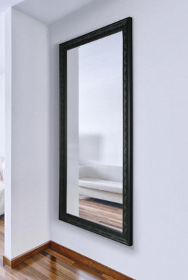 Mirroroutlet Langton Black Shabby Chic Full Length Leaner Wall Mirror 160 X 73 Cm - image 1