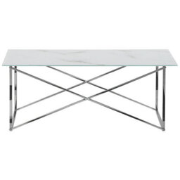 Beliani Coffee Table Emporia Tempered Glass Marble/ Silver - thumbnail 4