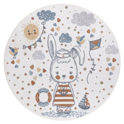 RugsX Carpet Bono 8441 Circle Bunny Sailor Cream / Blue  Circle 160 Cm - thumbnail 3