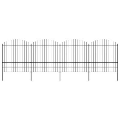 Berkfield Garden Fence With Spear Top Steel (1.75-2)X6.8 M Black - image 1