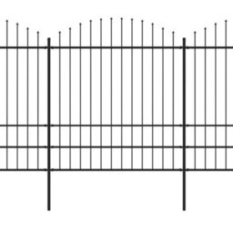 Berkfield Garden Fence With Spear Top Steel (1.75-2)X6.8 M Black - thumbnail 2