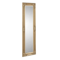 Julian Bowen Palais Gold Dress Mirror, Wood Frame, Rectangular, Full Length, Freestanding, 130 X 40 X 3.5Cm - thumbnail 2