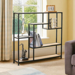 Celino 5 Tier Bookcase Bookshelf Shelving Display Storage Unit Furniture Living Room Home Office 85X18X85 Cm - thumbnail 1