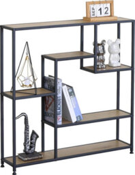 Celino 5 Tier Bookcase Bookshelf Shelving Display Storage Unit Furniture Living Room Home Office 85X18X85 Cm - thumbnail 2