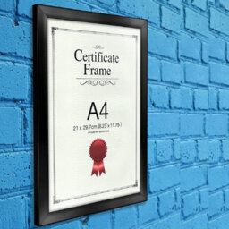 Pack Of 12 A4 Photo & Certificate Frames - Wall Hanging & Desk Mountable Picture Frame Plain 21Cm X29.7Cm (Black) - thumbnail 5