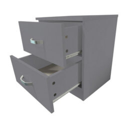 Fwstyle Tunis Grey 2 Drawer Bedside Table Chest (H) 47Cm (W) 40Cm (D) 39Cm - thumbnail 4