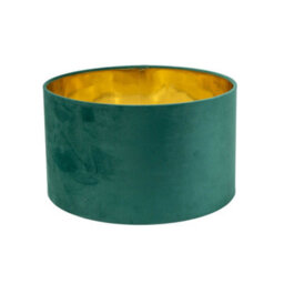 Valuelights Reni Green Velvet & Gold Inner Drum Ceiling Lamp Shade And Bulb (D)35Cm - thumbnail 7
