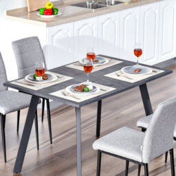 Wyld Haus Roreso Dark Grey Marble-Effect Rectangular Dining Table 120 X 80 Cm, Steel Legs - thumbnail 7